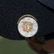 Floral Antler Golf Ball Marker Hat Clip - Gold - On Hat