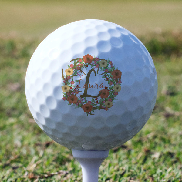 Floral Antler Golf Ball - Non-Branded - Tee