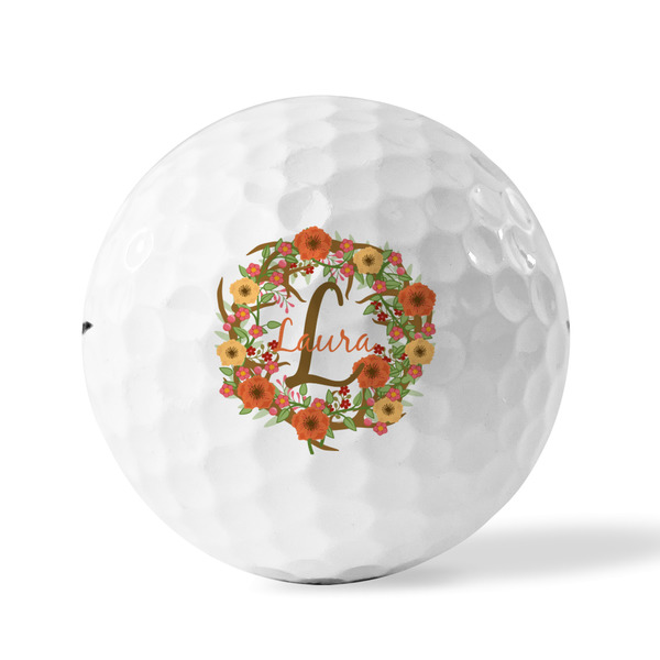 Floral Antler Golf Balls - Titleist - Set of 3 - FRONT