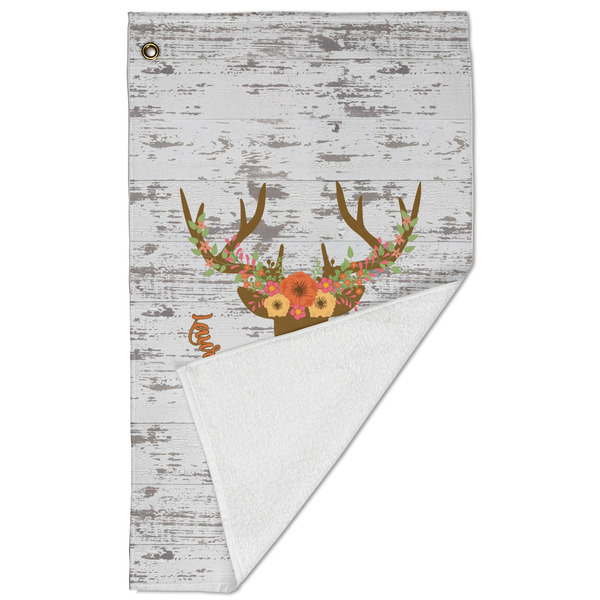 Floral Antler Golf Towel - Folded (Large)