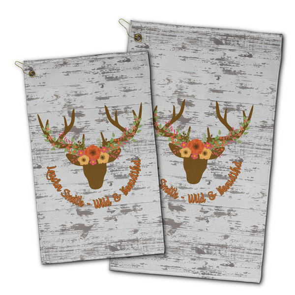 Floral Antler Golf Towel - PARENT (small and large)