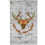 Floral Antler Golf Towel - Poly-Cotton Blend - Small w/ Name or Text