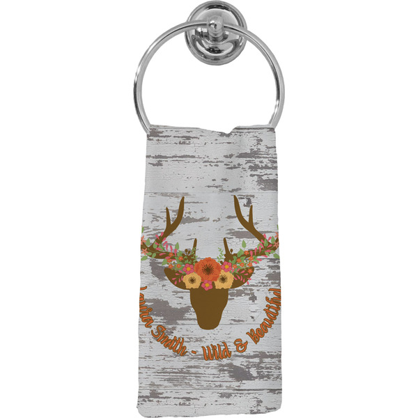 Custom Floral Antler Hand Towel - Full Print (Personalized)