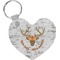 Floral Antler Heart Plastic Keychain w/ Name or Text