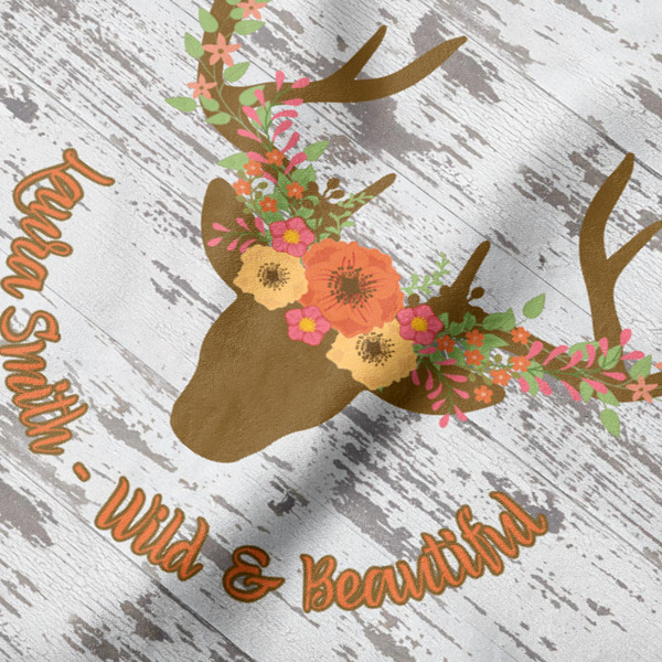 Floral Antler Hooded Baby Towel- Detail Close Up