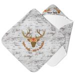 Floral Antler Hooded Baby Towel (Personalized)