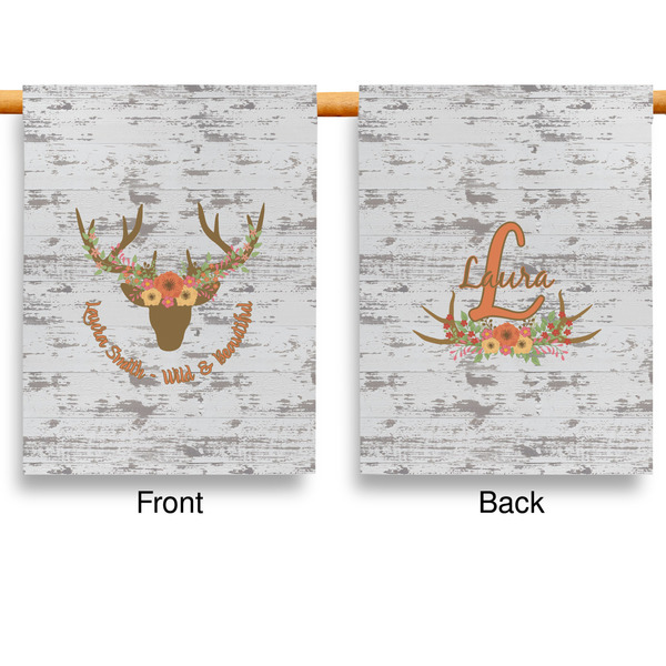 Floral Antler House Flags - Double Sided - APPROVAL