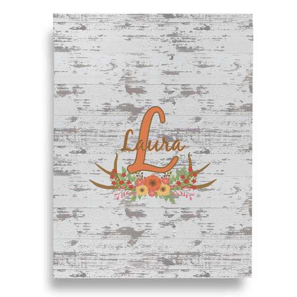 Floral Antler House Flags - Double Sided - BACK