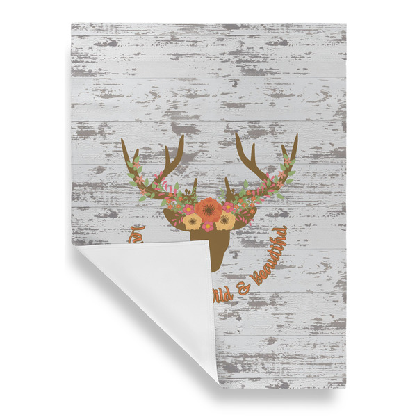 Floral Antler House Flags - Single Sided - FRONT FOLDED