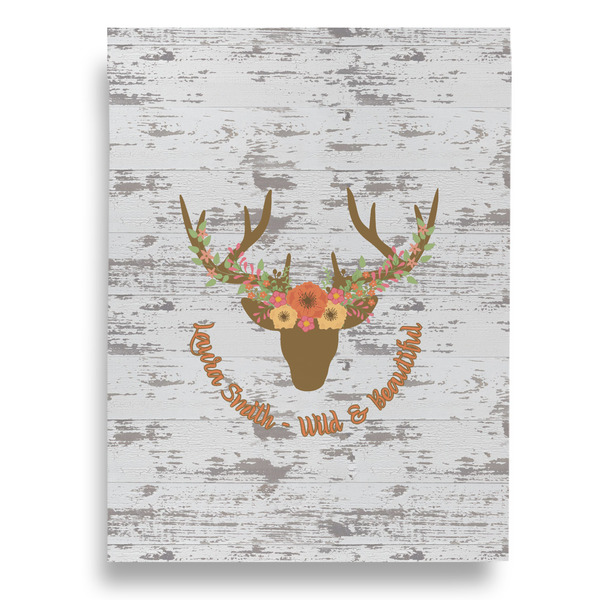 Floral Antler House Flags - Single Sided - FRONT