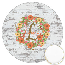 Floral Antler Printed Cookie Topper - 3.25" (Personalized)