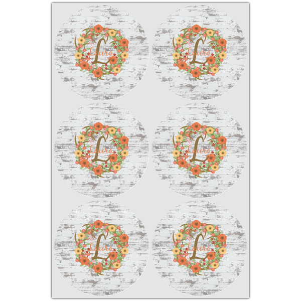 Floral Antler Icing Circle - Large - Set of 6