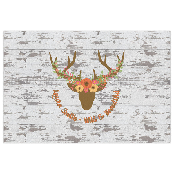 Floral Antler Indoor / Outdoor Rug - 2'x3' - Front Flat