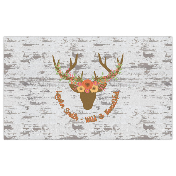 Floral Antler Indoor / Outdoor Rug - 3'x5' - Front Flat