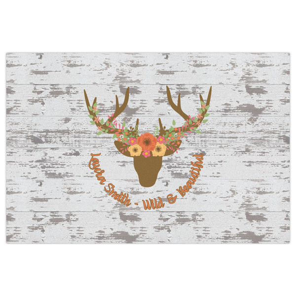 Floral Antler Indoor / Outdoor Rug - 4'x6' - Front Flat