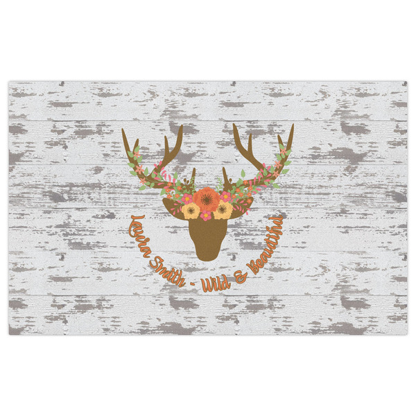 Floral Antler Indoor / Outdoor Rug - 5'x8' - Front Flat