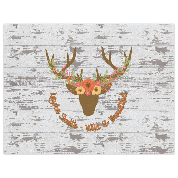Floral Antler Indoor / Outdoor Rug - 6'x8' - Front Flat