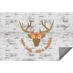 Floral Antler Indoor / Outdoor Rug (Personalized)