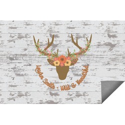 Floral Antler Indoor / Outdoor Rug - 2'x3' (Personalized)