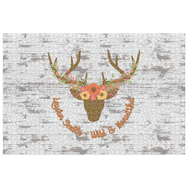 Custom Floral Antler 1014 pc Jigsaw Puzzle (Personalized)