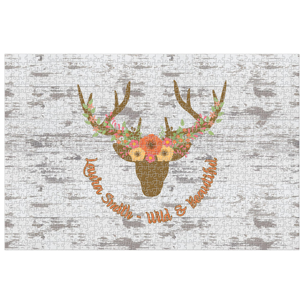 Custom Floral Antler Jigsaw Puzzle - 1000-piece (Personalized)