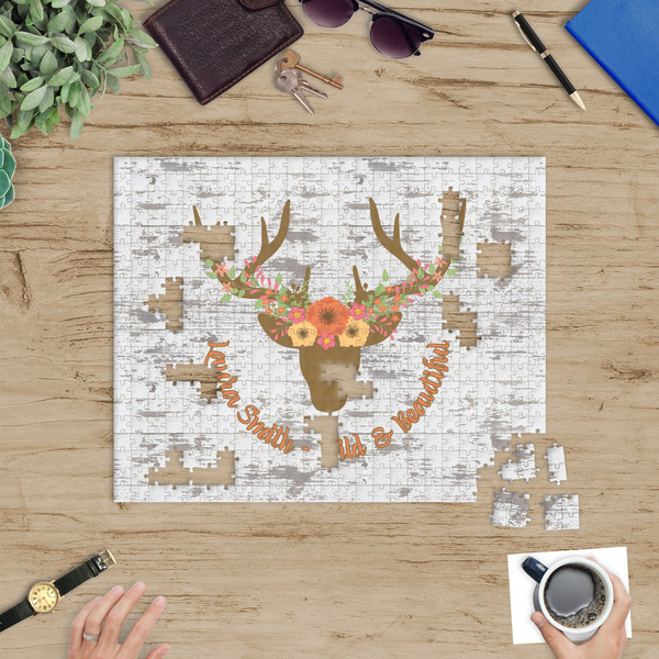 Floral Antler Jigsaw Puzzle 500 Piece - In Context
