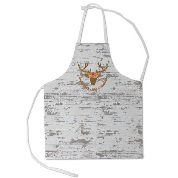 Custom Floral Antler Kid's Apron - Small (Personalized)