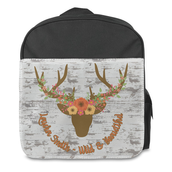 Floral Antler Kids Backpack - Front