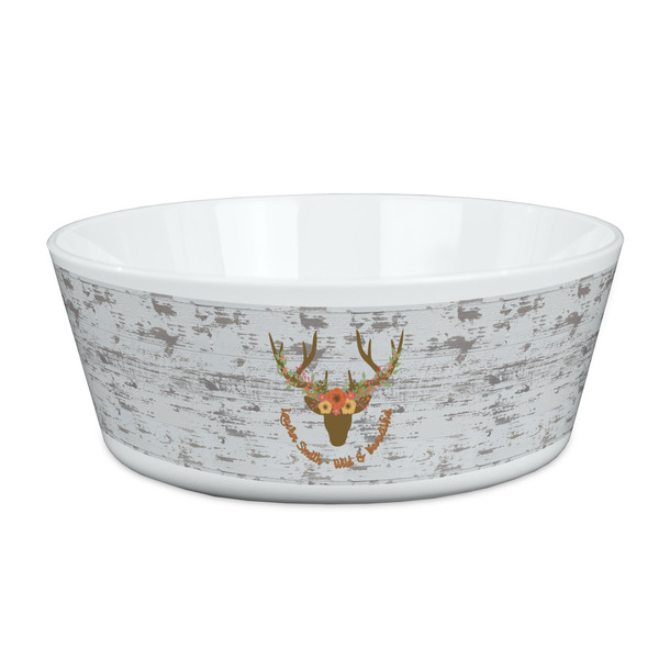 Custom Floral Antler Kid's Bowl (Personalized)