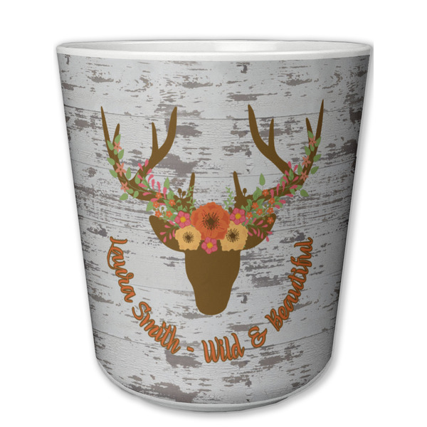 Custom Floral Antler Plastic Tumbler 6oz (Personalized)