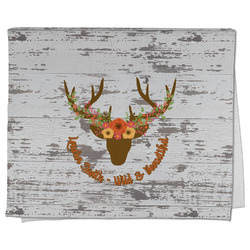 Floral Antler Kitchen Towel - Poly Cotton w/ Name or Text
