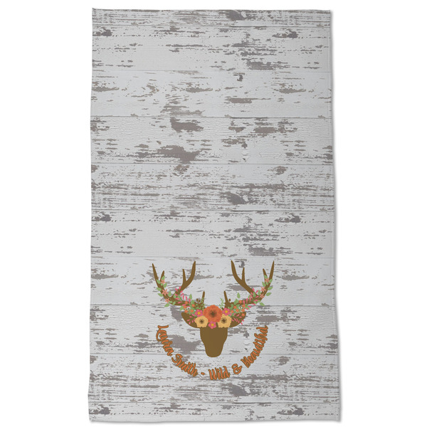 Floral Antler Kitchen Towel - Poly Cotton - Full Front