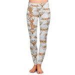 Floral Antler Ladies Leggings - Extra Small (Personalized)