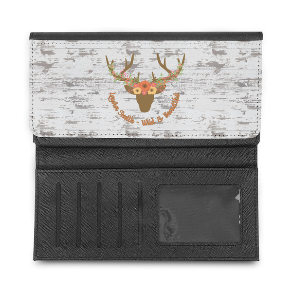 Floral Antler Ladies Wallet - Half Way Open
