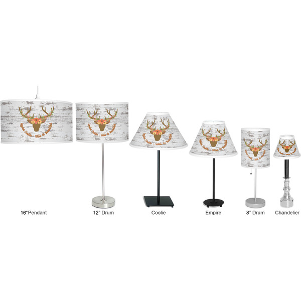 Floral Antler Lamp Full View Size Comparison