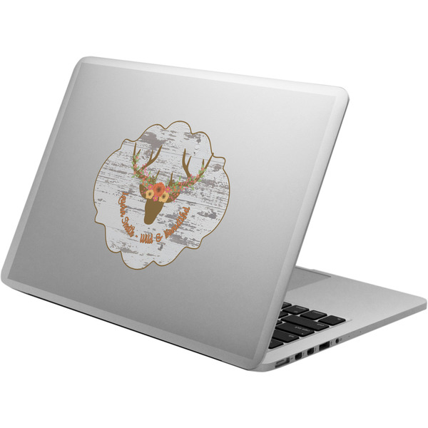 Custom Floral Antler Laptop Decal (Personalized)