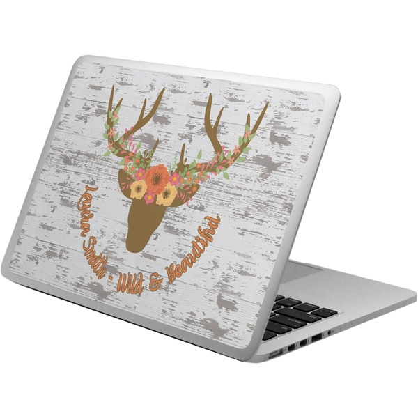 Custom Floral Antler Laptop Skin - Custom Sized (Personalized)