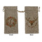 Floral Antler Large Burlap Gift Bag - Front & Back (Personalized)