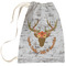 Floral Antler Large Laundry Bag - Front View