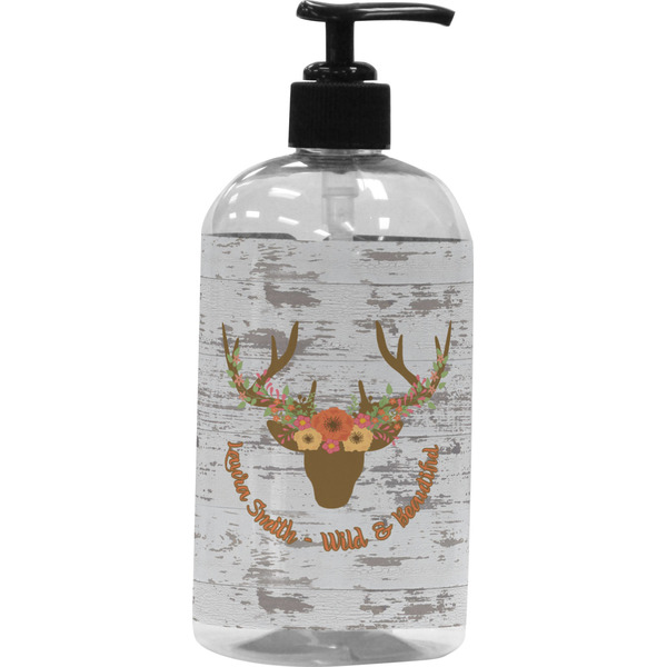 Custom Floral Antler Plastic Soap / Lotion Dispenser (Personalized)