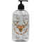Floral Antler Plastic Soap / Lotion Dispenser (16 oz - Large - Black) (Personalized)