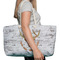 Floral Antler Large Rope Tote Bag - In Context View