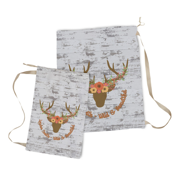 Floral Antler Laundry Bag - Both Bags