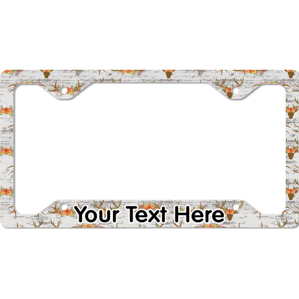 Floral Antler License Plate Frame - Style C
