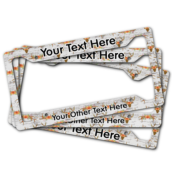 Floral Antler License Plate Frames - (PARENT MAIN)