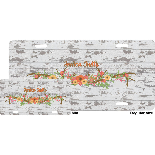 Floral Antler License Plate (Sizes)