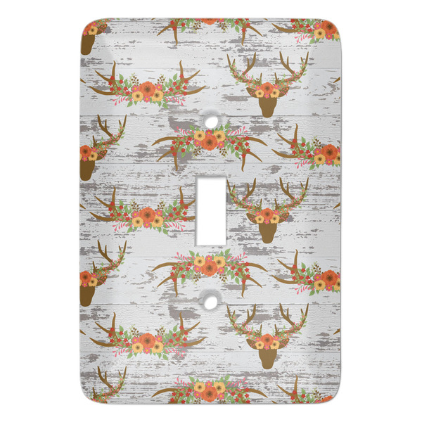 Custom Floral Antler Light Switch Cover (Single Toggle)