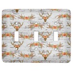 Floral Antler Light Switch Cover (3 Toggle Plate)