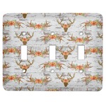 Floral Antler Light Switch Cover (3 Toggle Plate)