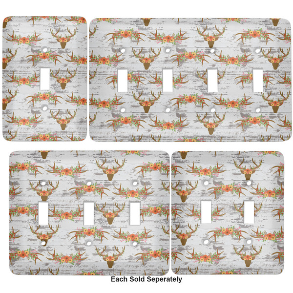 Floral Antler Light Switch Covers all sizes